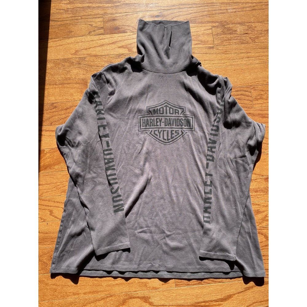 Harley Davidson Gray Turtleneck Long Sleeved Shirt Size 3W